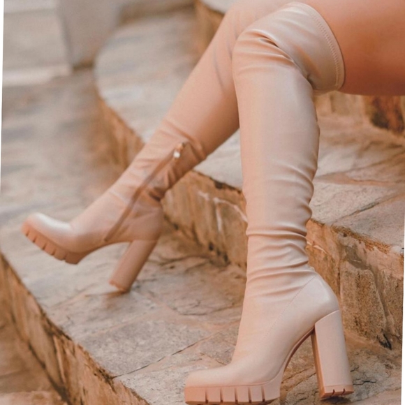 Shoes - Just In all night out Pu nude Boots